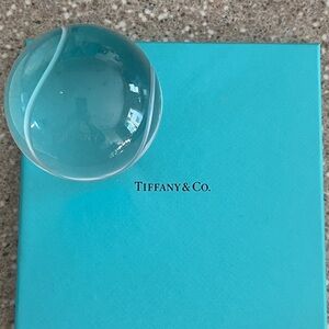 Tiffany & Co. Clear Glass Tennis Ball Papeeweight
